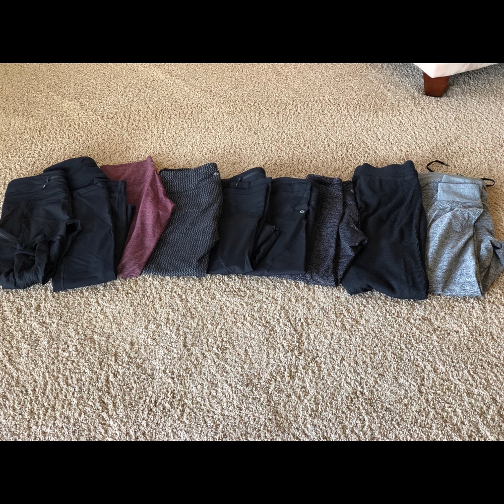 Lulu and Athleta leggings and joggers